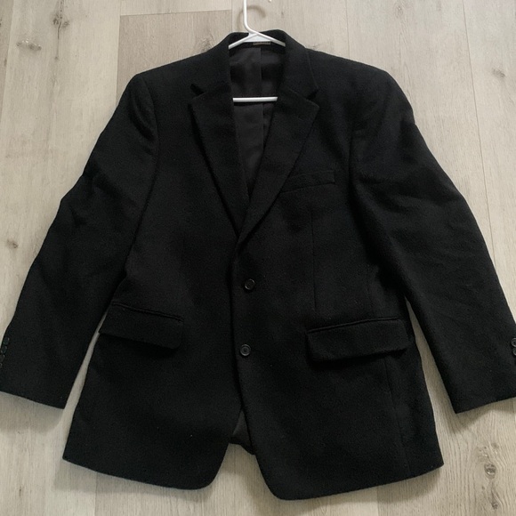 JOS A BANK Men's Camel Hair black brashed Blazer Jacket 43R soft classic elegant